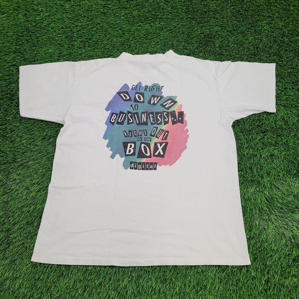 Vintage Digital Rainbow Shirt XL 23x28 White USA